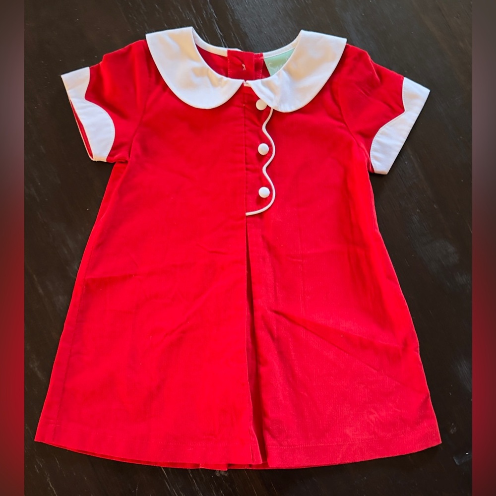 Sage & Lilly Red Dress with White Collar and Trim